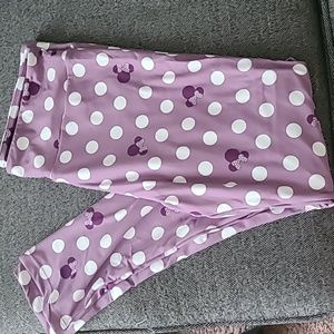 Disney purple and white Minnie Mouse LuLaRoe leggings tall & curvy